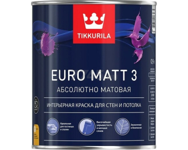 Краска акриловая TIKKURILA Euro Matt 3 база C 0,9 л (8664)